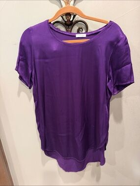 Silky Purple Short Sleeve Tee by no·goe
